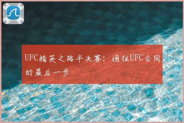 UFC精英之路半决赛：通往UFC合同的最后一步